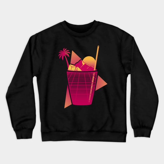 Retrowave Cocktail Crewneck Sweatshirt by Eilex Design